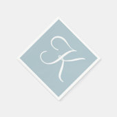 Wit groot elegant monogram | Pastelblauw Servet (Hoek)