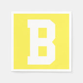 Wit Groot modern Initiaal | Citroengeel Servet (Voorkant)