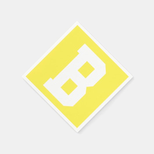 Wit Groot modern Initiaal | Citroengeel Servet (Hoek)