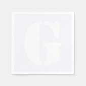 Wit Groot modern Initiaal | Ghost White Servet (Voorkant)