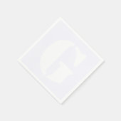 Wit Groot modern Initiaal | Ghost White Servet (Hoek)