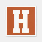 Wit Groot modern Initiaal | Roest Servet (Voorkant)