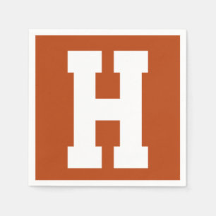 Wit Groot modern Initiaal   Roest Servet