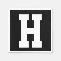 Wit Groot modern Initiaal | Zwart