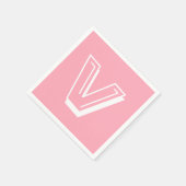 Wit Groot Modern Monogram | Baby Pink Servet (Hoek)