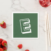 Wit Groot Modern Monogram | Hunter Green Servet (Insitu)