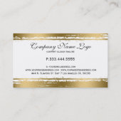 Wit & Grunge Gouden Streep Modern Ontwerp 2 Visitekaartje (Achterkant)