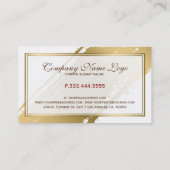 Wit & Grunge Gouden Streep Modern Ontwerp Visitekaartje (Achterkant)