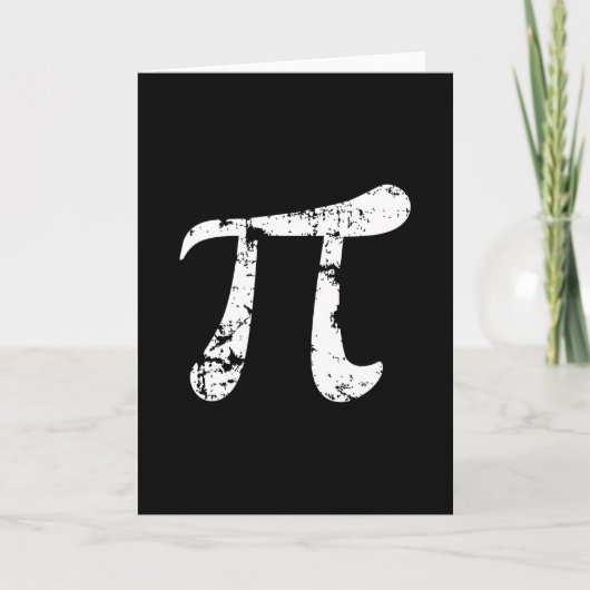 Wit Grunge Pi-symbool Kaart (Voorkant)