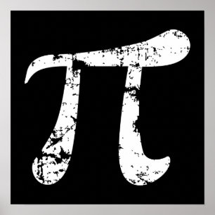 Wit Grunge Pi-symbool Poster