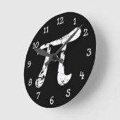 Wit Grunge Pi-symbool Ronde Klok (Hoek)
