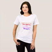 Wit gymliefhebber Tri-Blend shirt (Voorkant volledig)