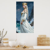 Wit haar anime fantasy koningin poster (Keuken)