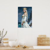 Wit haar anime fantasy koningin poster (Keuken)