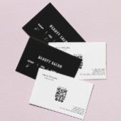 Wit Haar Salon Modern Bold QR Code Social Media Visitekaartje