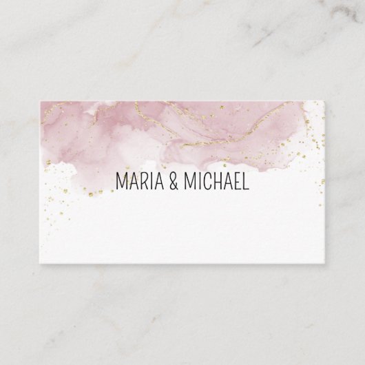 Wit Hair Salon Roos Goud Handgeschreven Visitekaartje (Voorkant)