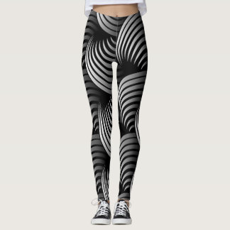 Wit half wervelend op zwarte achtergrond leggings
