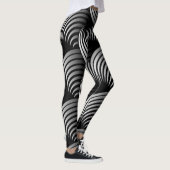 Wit half wervelend op zwarte achtergrond leggings (Rechts)