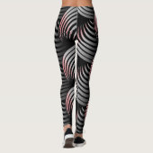 Wit half wervelend op zwarte achtergrond leggings (Achterkant)