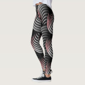 Wit half wervelend op zwarte achtergrond leggings (Links)
