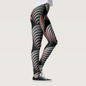 Wit half wervelend op zwarte achtergrond leggings (Rechts)