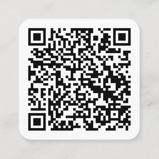 Wit hallo | QR-code Social Media Vierkante Visitekaartje (Achterkant)