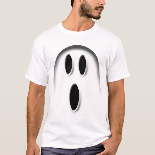 Wit Halloween Ghost Basic T-shirt (Voorkant)