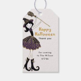 Wit | Halloween Magische Bezem Cadeaulabel