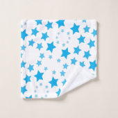Wit Handdoekenset Met Blauwe Sterprint Bad Handdoek (Wasdoekje)