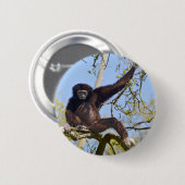 Wit-handig lintje in boom ronde button 5,7 cm (Voorkant /achterkant)