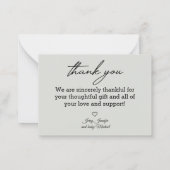 wit handschrift bedankt pasgeboren jongen foto notitiekaartje (Achterkant)