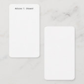 Wit Handschrift Professioneel Elegant Eenvoudig Notitiekaartje (Voorkant / Achterkant)