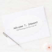 Wit Handschrift Professioneel Elegant Eenvoudig Ovale Sticker (Envelop)