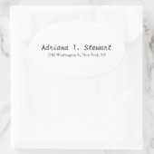 Wit Handschrift Professioneel Elegant Eenvoudig Ovale Sticker (Tas)