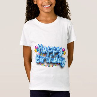 Wit Happy Brithday T-shirt ontwerp