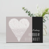 Wit hart. Ben je mijn Bridesmaid? Kaart (Staand voorkant)