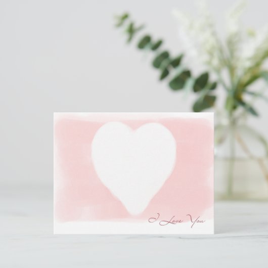 Wit hart briefkaart (Staand voorkant)