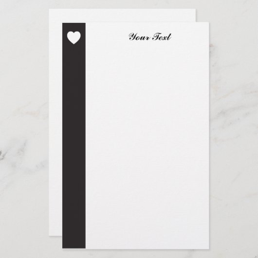 Wit hart briefpapier (Voorkant / Achterkant)