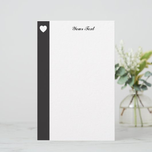 Wit hart briefpapier (Staand voorkant)