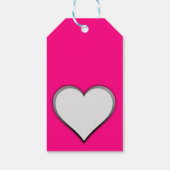 Wit hart in warm roze cadeaulabel (Achterkant)