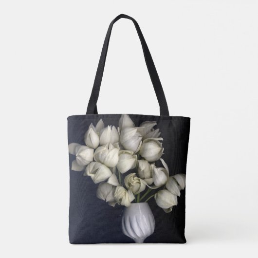 "Wit hart in zwart" Tote Bag (Achterkant)