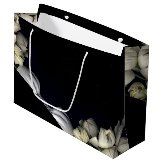 "Wit hart in zwart van de maan" Groot Cadeauzakje (Voorkant Gekanteld)