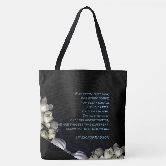 "Wit hart in zwart van de maan" & Twijfel Tote Bag (Voorkant)