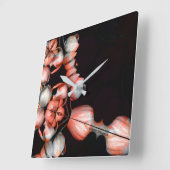 "Wit hart in zwart van de zon" Vierkante Klok (Hoek)