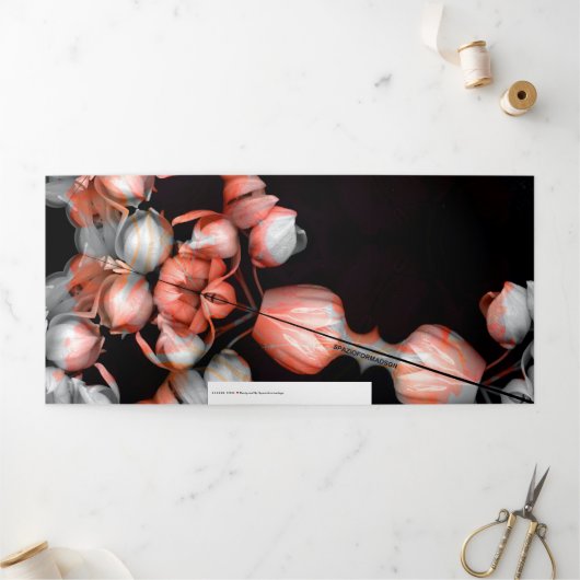 "Wit hart in zwart van zon" & Reis Drieluik Wenskaart (Buitenkant)