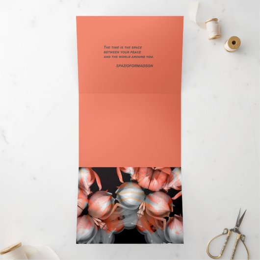 "Wit hart in zwart van zon" & Tijd Drieluik Wenskaart (Binnen)