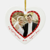 Wit hart Ons eerste kerstOrnament Keramisch Ornament (Voorkant)