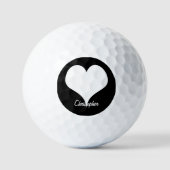 Wit Hart Ontwerp Persoonlijk Golfballen (Voorkant)