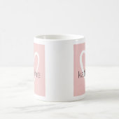 Wit Hart op Blush Roze Monogram Koffiemok (Center)