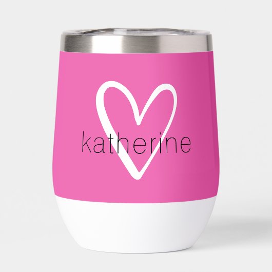 Wit hart op Hot Pink Monogram (Achterkant)